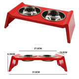 Non-Slip Double Cat Bowl Dog  Food Bowl With Stand Pet Feeding Water Bowls For Dogs Feeder Product Supplies No-Spill &amp; Non-Skid