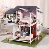 DIY Miniature Doll House Furniture Kits Wood Romantic Modern Villa Cottage Puzzle Playset Self Assembled for Girls