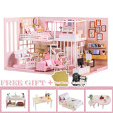 CUTEBEE DIY Dollhouse Wooden doll Houses Miniature Doll House Furniture Kit Casa Music Led Toys for Children Birthday Gift