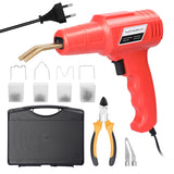 100W Plastics Welding Machine Panel Crack Repair Kit Thermal Cutting Hot Stapler Plastics Hole Repairing Tool with 4 Boxs Staple