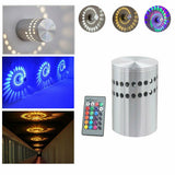 3W RGB LED Light Bulb Modern Aluminum Spiral Ceiling Hallway Porch Indoor Lamp 3W Wall Light