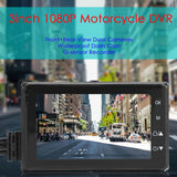 3 Inch Motorcycle DVR Camera FHD 1080P Dash Cam Moto Waterproof Dual Lens Front Rear View Video Recorder 140 Degree Angle
