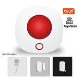 SN10+SN11 Tuya Wireless Siren 433MHz strobe siren Alarm Horn 110dB Light Siren For Home Security Burglar Alarm System