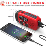 Mini Multi-functional Hand Radio Solar Crank Dynamo Powered AM/FM/NOAA Weather Radio Use Emergency LED Flashlight Power Bank