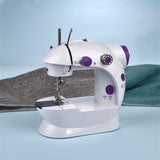 Mini Sewing Machine 2-Speed Double Thread Portable Electric Household Multifunction Sewing Machin with Light Cutter Foot Pedal