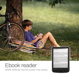 BK-6025 6 Inch E-Book Reader 800x600 Resolution E-Ink Screen Glare-Free with USB Cable PU Cover Built-In Light 4GB Memory Storag