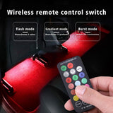 LED Car Atmosphere Lamp Auto Interior Light Strip Charging Portable RGB USB Wireless Remote Music Control Decorative Lamp