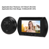 Digital Door Viewer Night Vision 4.5in LCD Display 6 Ringtones Automatic Recording Doorbell Peephole Viewer for Iron Wooden