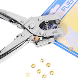 Eyelet Hole Punch Pliers Hole Puncher with 100pcs Metal Eyelets Manual Puncher Press Tool Grommets Machine Grommet Eyelet Hole