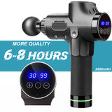 Massage Gun Deep Tissue Percussion Muscle Massager For Pain Relief 30 Speeds Electric Body Massager LCD Touch Display Fascia Gun