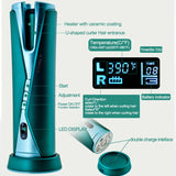 Portable Ceramic Wireless Automatic Curling Iron Electric Hair Curler USB Rechargeable for LCD Display Curly Wave Styler Machine