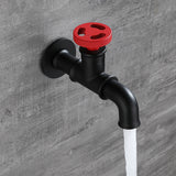 G1/2 Black/Chrome Wall Mounted Bathroom Balcony Outdoor Garden Faucet Single Cool Solid Brass Washer Faucet