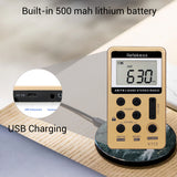 V112 Mini Handheld Radio Portable FM AM 2 Band Digital Pocket Radio Receiver Earphone Speaker For Walkman Go Hiking