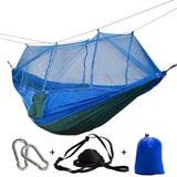 Portable Mosquito Net Hammock Tent Adjustable Straps and Carabiner Double Wild Outdoor Sleeping and Resting Hammock 260*130cm