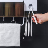 Punch-Free Toothbrush Rack Bathroom Wall-Mounted Suction Wall Toothpaste Tooth-Cleaners Shelf Mouthwash Cup Set