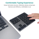 2.4G+BT5.0 Dual-mode Numeric Keyboard 35 Keys Financial Accounting Keyboard Aluminum Alloy Shell Built-in 300mAh Battery