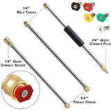 Gutter Cleaning Tool Pressure Washer - Extension Wands, Roof Cleaner Lance Nozzle - 4000 Psi 5 Tips, Window Washing Accessories,