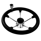 15.5 inch Boat Steering Wheel Replacement Stainless Steel 5 Spoke with Knob Fit for Ship Yacht Boat Parts Accessories