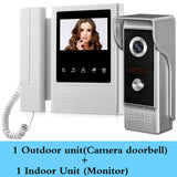 4.3 inch Home Intercom Video Door Phone Video Intercom Doorbell Doorphone Waterproof 700TVL Camera Two-way Audio IR Night Vision