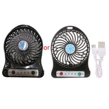 Portable LED Light  Mini Fan Air Cooler Mini Desk USB Fan Third Wind USB Fan Rechargeable ABS Portable Office Outdoor Home