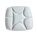 K1AA 7-Well Square White Ceramic Artist Paint Palette for Watercolor Gouache Acrylic