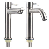 G1/2 Stainless Steel Bathroom Faucet Brushed Water Faucet Wash Basin Single Cold Water Tap Bathroom Accessories sink faucets