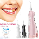 Professional Oral Irrigator USB Rechargeable Water Flosser Portable 3Models 300ML Water Tank Waterproof Teeth Cleaner Water Jet