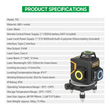 KKmoon Green Laser Beam Level Meter 3x360° Laser Level Line Laser 12-line Green Light Self-Leveling Laser Level Meter Cross Line