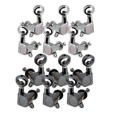 6x Fully Closed Machine Heads Tuner Hollow Handle 3L3R for Acoustic Guitar
