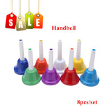Handbell Hand Bell 8-Note Metal Colorful Kid Children Musical Toy Percussion Instrument learning music Great gift for children