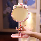 Cartoon Desktop Makeup Mirror Double sided Desktop Princess Mirror Cute Girl Student Dressing Mirror With Storage Mirror