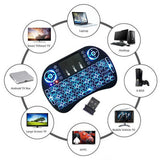I8 Wireless Keyboard Backlit 2.4GHz Mini English Touchpad Keyboard Air Mouse Remote Control for Laptop TV BOX Projector