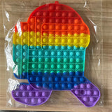 Big Size Among in Us Rainbow Pop Bubbles Fidget Toy Antistress Push Bubble Sensory Silicone Toy Simple Dimple Poppit Fidget Toys