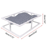Reversible Elevated Cats Cot Bed Winter Summer Hammock Puppy Nest Striped Canvas Fleece Camping Bed