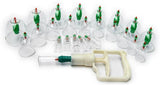 Massage gun 24pcs Home Use Plastic Vacuum Cupping Cups Medical Body Massage Relaxation Magnets Therapy Acupressure Relieve Pain