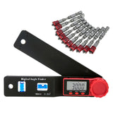 10Pcs 65mm PH2 Magnetic Phillips Screwdriver Bit Set with 2 in 1 Digital Meter Inclinometer Spirit Level Angle Ruler
