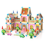 DIY Wooden Dollhouse Kids Assemble Family DollHouse Castle Toys With Car Colorful Casa Doll Houses Wood Toys For Children Gifts