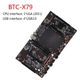 BTC Mining Motherboard X79 H61 with 120G SSD 5X PCI-E 8X LGA 2011 DDR3 Support 3060 3080 Graphics Card for BTC Miner