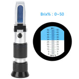 Handheld Refractometer Sugar Concentration Meter Densitometer 0‑50% Sugar Tester Meter Brix Tester Portable Refractometer