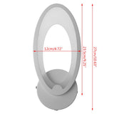 LED Light Modern Wall Lamp Acrylic Sconce 12W AC90-260V Oval Shape Indoor Bathroom Bedroom Living Room Hallway Art Decoration