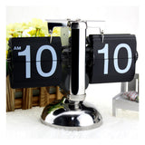 Flip Digital Clock Small Scale Table Clock Retro Flip Clock Stainless Steel Flip Internal Gear Operated Quartz Clock Home Decor