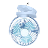 Mini Desk Fan 360 Degree Rotation 4 Speeds Adjustable Portable USB Table Fan Clip-on Type Rechargeable Cooling