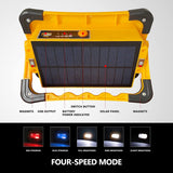 Rechargeable Solar LED Work Light, Portable 9600Mah, Camping Lights 3000 LM, 4 Light Modes,Waterproof Work Light