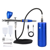 New Arrival Airbrush Set Air Compressor Airbrush Paint Spray Gun USB Rechargeable Oxygen Injector For Nail Art Tattoo Craft Cak
