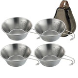 Outdoor Stainless Steel 310ml Sierra Bowl Picnic Tableware Portable Barbecue Hiking Camping Cup Picnic Cookware With Storage Bag