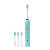 Electric Toothbrush Rechargeable Black White Sonic Teeth Brush Oral Hygiene IPX7 Waterproof with Replacement Brush Head Gift