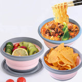 Hot Sale 3pcs Folding Bowl Outdoor Camping Tableware Sets Lunch Box Portable Salad Bowls with Lid for Hiking Cooking Supplies