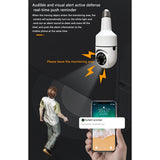360° Moving Head Bulb Camera, HD Wifi Security Camera, Active Defense Ceiling Camera With Sound And Light Alarm