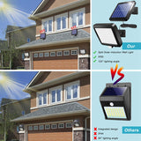 Solar Power Wall Light Outdoor Motion Sensor Light 56 LED Security Night Light For Garden Garage Driveway Porch Fence