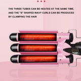 M-11 Three-tube Curling Iron Two-stage Temperature Adjustment Ceramic And Tourmaline Tubes Fast Heating